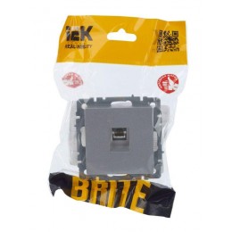 Розетка компьютерная СП RJ45 кат.5E BRITE РК10-БрА механизм алюм. IEK BR-K10-1-K47
