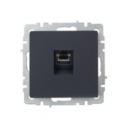 Розетка компьютерная СП RJ45 кат.5E BRITE РК10-БрГ механизм графит IEK BR-K10-1-K53