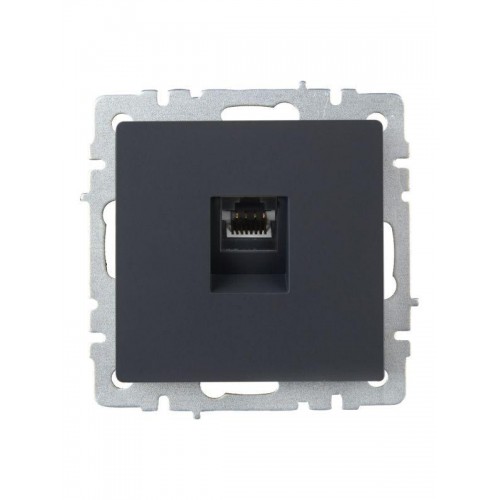 Розетка компьютерная СП RJ45 кат.5E BRITE РК10-БрГ механизм графит IEK BR-K10-1-K53