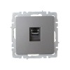 Розетка компьютерная СП RJ45 кат.6 BRITE РК11-БрС механизм сталь IEK BR-K10-2-K46