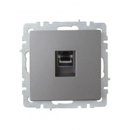 Розетка компьютерная СП RJ45 кат.6 BRITE РК11-БрС механизм сталь IEK BR-K10-2-K46