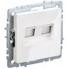 Розетка компьютерная двойная СП RJ45 кат.5E BRITE РК10-2-БрБ бел. IEK BR-K20-1-K01