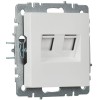 Розетка компьютерная двойн. СП RJ45 кат.5E BRITE РК10-2-БрБ механизм бел. IEK BR-K20-1-K01