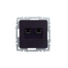 Розетка компьютерная двойн. СП RJ45 кат.5E BRITE РК10-2-БрЧ механизм черн. IEK BR-K20-1-K02