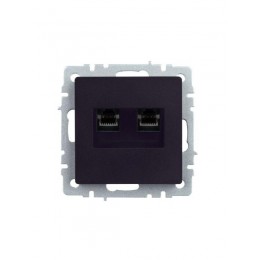 Розетка компьютерная двойн. СП RJ45 кат.5E BRITE РК10-2-БрЧ механизм черн. IEK BR-K20-1-K02