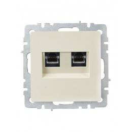 Розетка компьютерная двойн. СП RJ45 кат.5E BRITE РК10-2-БрКр механизм беж. IEK BR-K20-1-K10