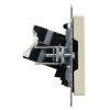 Розетка компьютерная двойн. СП RJ45 кат.5E BRITE РК10-2-БрКр механизм беж. IEK BR-K20-1-K10