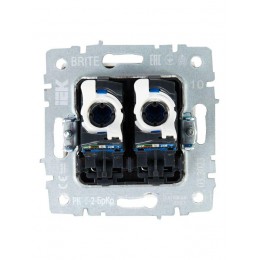 Розетка компьютерная двойн. СП RJ45 кат.5E BRITE РК10-2-БрКр механизм беж. IEK BR-K20-1-K10