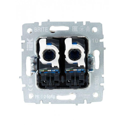 Розетка компьютерная двойн. СП RJ45 кат.5E BRITE РК10-2-БрКр механизм беж. IEK BR-K20-1-K10