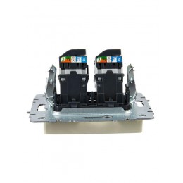 Розетка компьютерная двойн. СП RJ45 кат.5E BRITE РК10-2-БрКр механизм беж. IEK BR-K20-1-K10