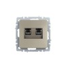 Розетка компьютерная двойн. СП RJ45 кат.5E BRITE РК10-2-БрШ механизм шампань IEK BR-K20-1-K37