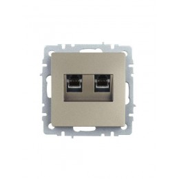 Розетка компьютерная двойн. СП RJ45 кат.5E BRITE РК10-2-БрШ механизм шампань IEK BR-K20-1-K37