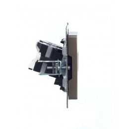 Розетка компьютерная двойн. СП RJ45 кат.5E BRITE РК10-2-БрШ механизм шампань IEK BR-K20-1-K37