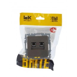 Розетка компьютерная двойн. СП RJ45 кат.5E BRITE РК10-2-БрШ механизм шампань IEK BR-K20-1-K37