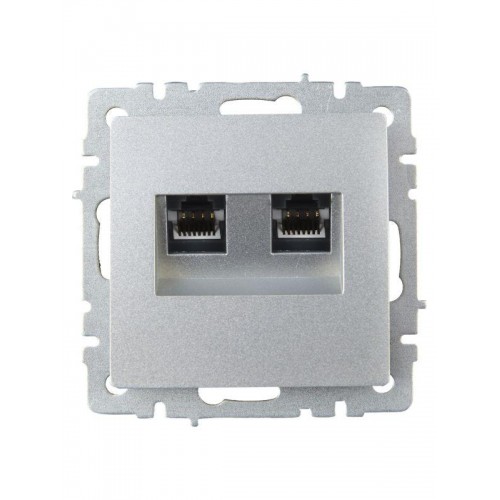 Розетка компьютерная двойн. СП RJ45 кат.5E BRITE РК10-2-БрА механизм алюм. IEK BR-K20-1-K47