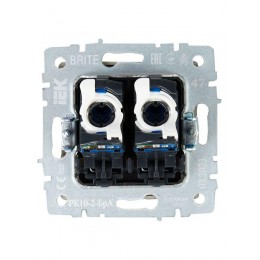 Розетка компьютерная двойн. СП RJ45 кат.5E BRITE РК10-2-БрА механизм алюм. IEK BR-K20-1-K47