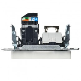 Розетка двойная СП RJ11+RJ45 кат.5E BRITE РК/Т12-БрБ механизм бел. IEK BR-KT20-O-1-K01