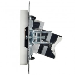 Розетка двойная СП RJ11+RJ45 кат.5E BRITE РК/Т12-БрБ механизм бел. IEK BR-KT20-O-1-K01