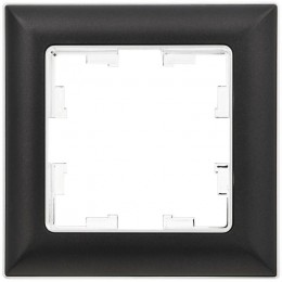 Рамка 1-м BRITE РУ-1-Бр хром/черн. IEK BR-M12-12-2-K23