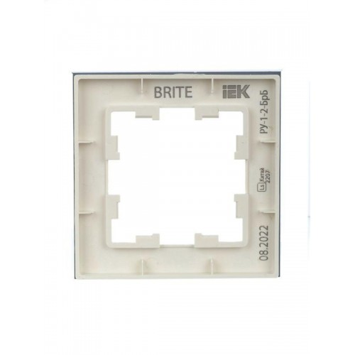 Рамка 1-м BRITE РУ-1-2-БрБ стекло бел. IEK BR-M12-G-K01