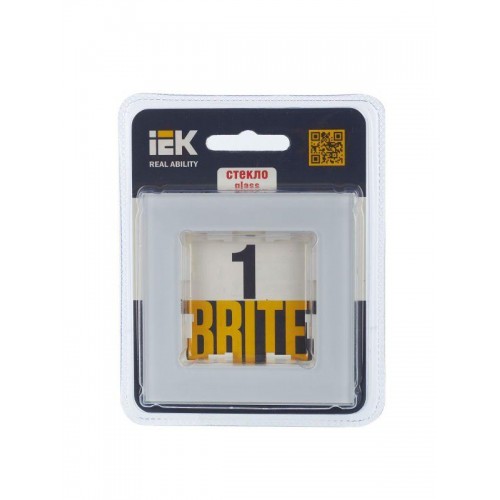 Рамка 1-м BRITE РУ-1-2-БрБ стекло бел. IEK BR-M12-G-K01