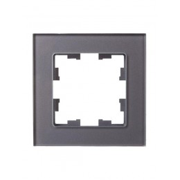 Рамка 1-м BRITE РУ-1-2-БрСе стекло сер. IEK BR-M12-G-K03
