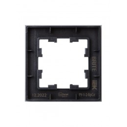 Рамка 1-м BRITE РУ-1-2-БрСе стекло сер. IEK BR-M12-G-K03