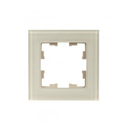 Рамка 1-м BRITE РУ-1-2-БрВа стекло ванильн. IEK BR-M12-G-K10