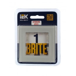 Рамка 1-м BRITE РУ-1-2-БрВа стекло ванильн. IEK BR-M12-G-K10