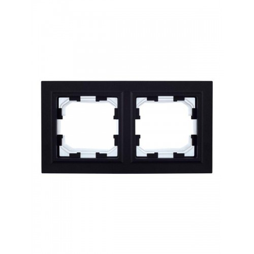 Рамка 2-м IP44 BRITE РУ-2-БрЧ-44 черн. IEK BR-M22-44-K02