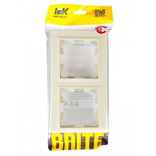 Рамка 2-м IP44 BRITE РУ-2-БрКр-44 беж. IEK BR-M22-44-K10