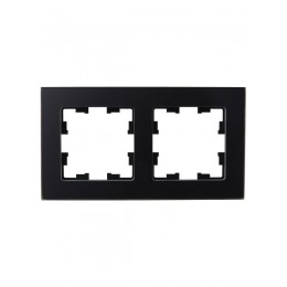 Рамка 2-м BRITE РУ-2-2-Бр стекло черн. матов. IEK BR-M22-G-31-K02