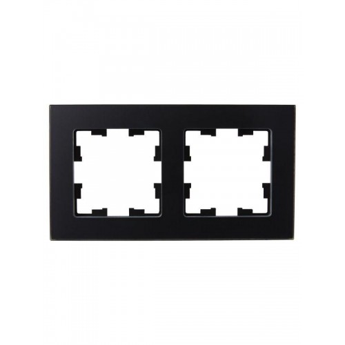 Рамка 2-м BRITE РУ-2-2-Бр стекло черн. матов. IEK BR-M22-G-31-K02