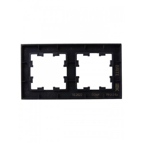 Рамка 2-м BRITE РУ-2-2-Бр стекло черн. матов. IEK BR-M22-G-31-K02