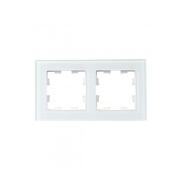 Рамка 2-м BRITE РУ-2-2-БрБ стекло бел. IEK BR-M22-G-K01