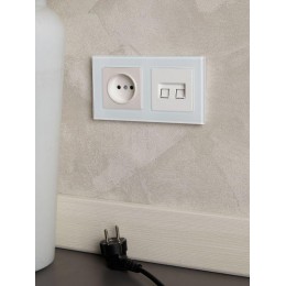 Рамка 2-м BRITE РУ-2-2-БрБ стекло бел. IEK BR-M22-G-K01