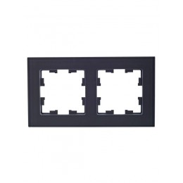 Рамка 2-м BRITE РУ-2-2-БрСе стекло сер. IEK BR-M22-G-K03
