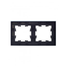 Рамка 2-м BRITE РУ-2-2-БрСе стекло сер. IEK BR-M22-G-K03