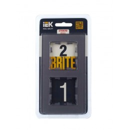 Рамка 2-м BRITE РУ-2-2-БрСе стекло сер. IEK BR-M22-G-K03