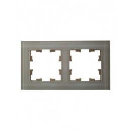 Рамка 2-м BRITE РУ-2-2-БрВа стекло ванильн. IEK BR-M22-G-K10