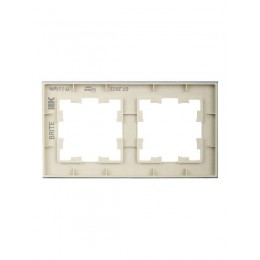 Рамка 2-м BRITE РУ-2-2-БрВа стекло ванильн. IEK BR-M22-G-K10