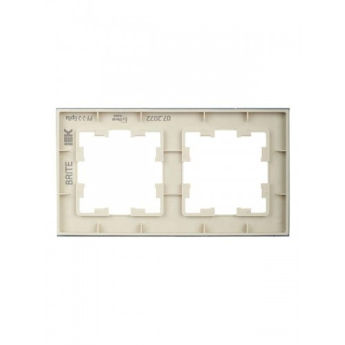 Рамка 2-м BRITE РУ-2-2-БрВа стекло ванильн. IEK BR-M22-G-K10