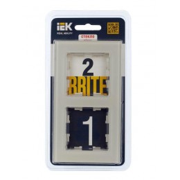 Рамка 2-м BRITE РУ-2-2-БрВа стекло ванильн. IEK BR-M22-G-K10