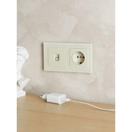 Рамка 2-м BRITE РУ-2-2-БрВа стекло ванильн. IEK BR-M22-G-K10