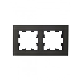 Рамка 2-м BRITE РУ-2-2-БрД стекло дым. IEK BR-M22-G-K30