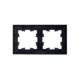 Рамка 2-м BRITE РУ-2-2-БрД стекло дым. IEK BR-M22-G-K30