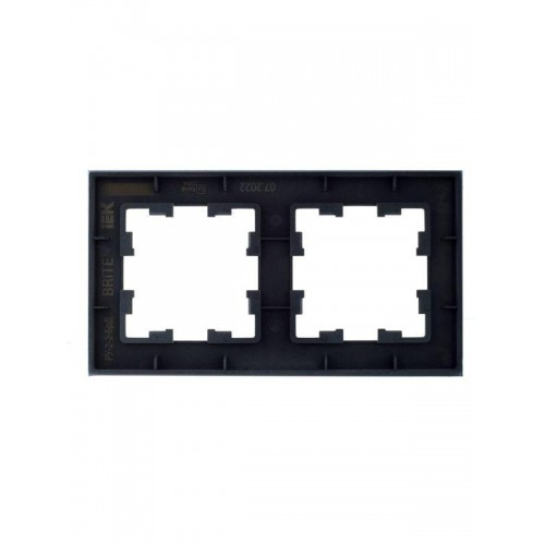 Рамка 2-м BRITE РУ-2-2-БрД стекло дым. IEK BR-M22-G-K30