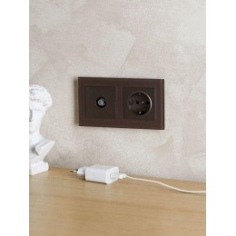 Рамка 2-м BRITE РУ-2-2-БрТБ стекло темн. бронза IEK BR-M22-G-K45