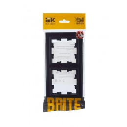 Рамка 2-м BRITE РУ-2-БрЧ черн. IEK BR-M22-K02