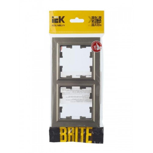 Рамка 2-м BRITE РУ-2-БрШ шампань IEK BR-M22-K37